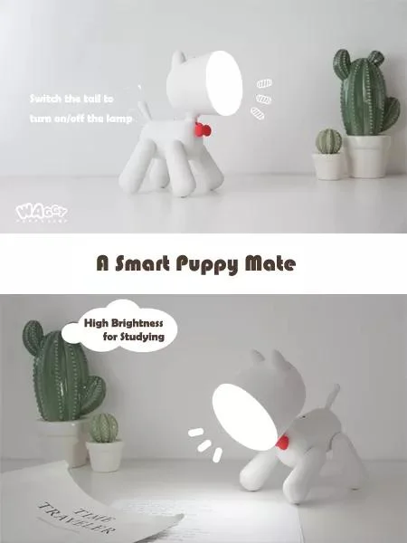 Multifunction Funny Dog Night Light Bedroom Table Lamp for Baby Nursery