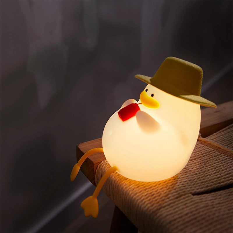 Mini Cute Duck Silicone Night Light Rechargeable Baby Funny Lamp