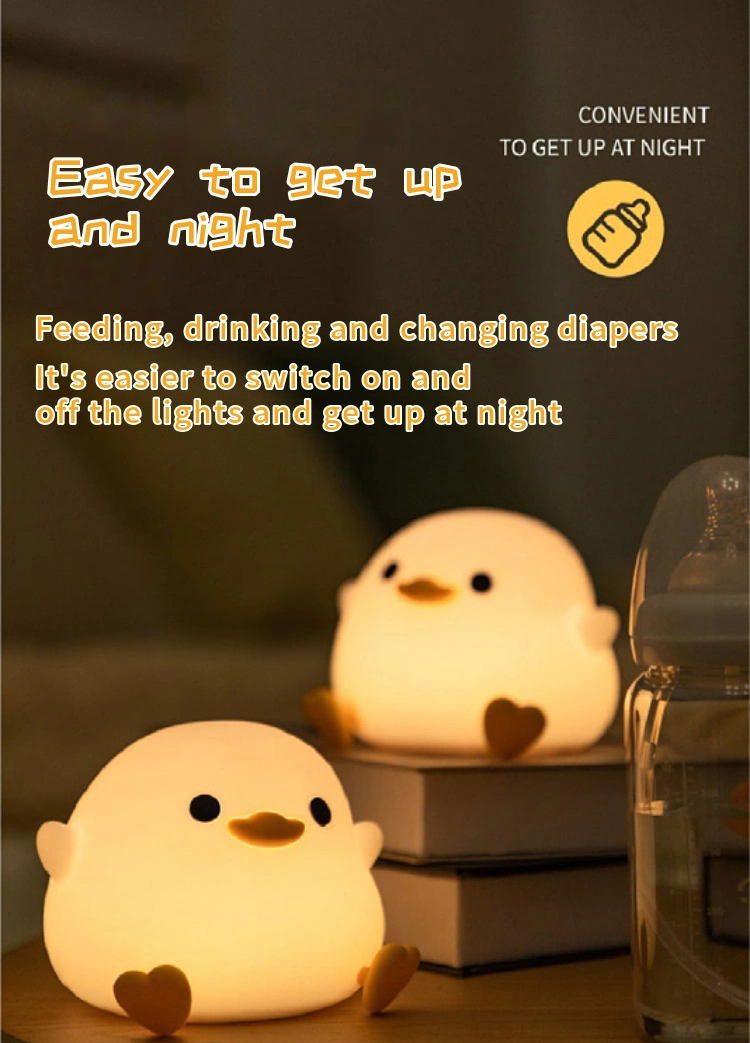 New Duck Bedside Light Bedroom Recharge Sleep Timed Creative Silicone Table Lamp