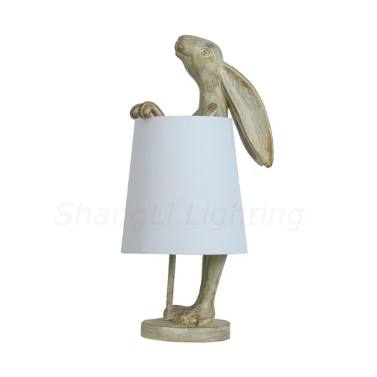 Американская настольная лампа Современный дизайн Настольная лампа в форме кролика в форме животного Производство настольных ламп в скандинавском стиле