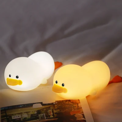 Gg Duck Мягкий пищевой силиконовый ночник с сенсорным датчиком Красочный свет