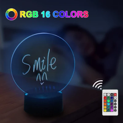 16 цветов, ночник, стираемая доска для письма, креативная DIY RGB светодиодная акриловая доска для письма, светильник